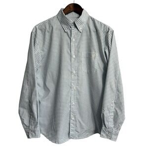 Huk shirt men's small preppy plaid long sleeve button down roll tab fishing boat